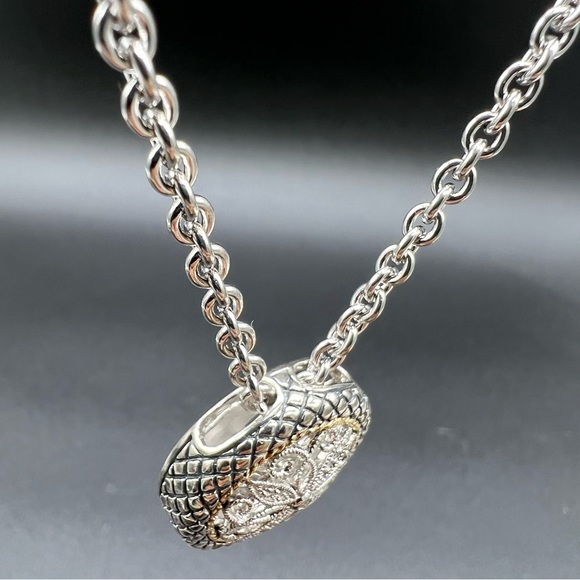 ANDREA CANDELA 18K Diamond Sterling Silver 20” Ornate Filagree Necklace - Picture 12 of 12